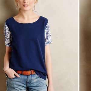 Anthropologie Porridge Mixed Media Top